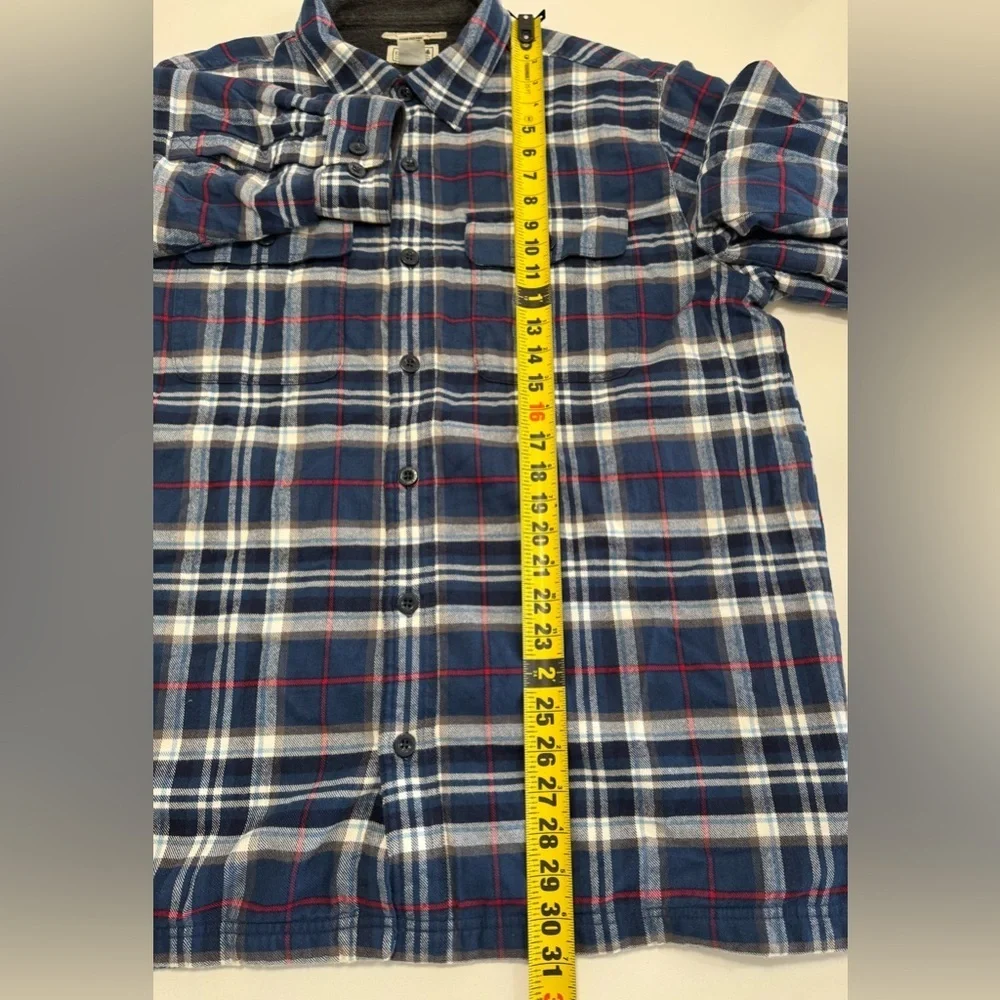 L.L. Bean Mens Fleece-Lined Flannel Shirt Jacket Size Large Traditional Fit Blue